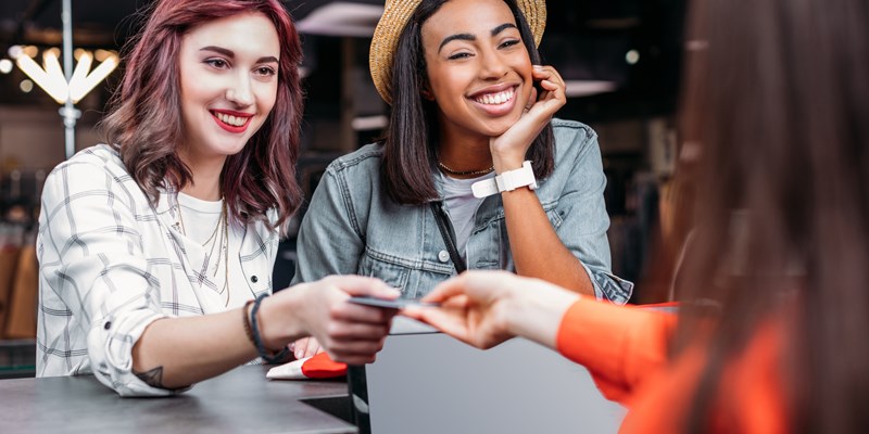two women buying something cool at a design store, We Built This City, London, the United Kingdom