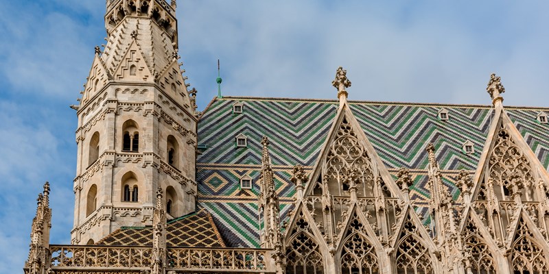St. Stephen's cathedral on Stephansplatz square at sunrise, Vienna